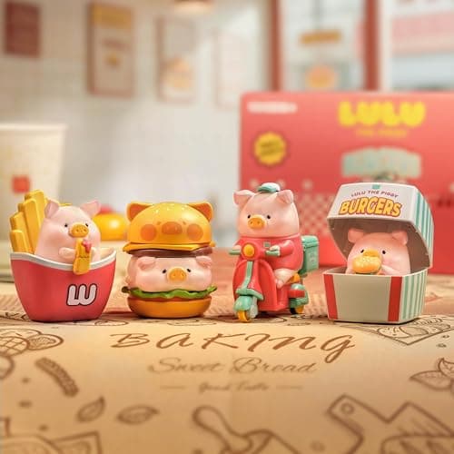 maidimiao Lulu The Piggy Pig Burgers Series Blind Box Figures Home dector 1PC Figurine Ornament thumbnail 5