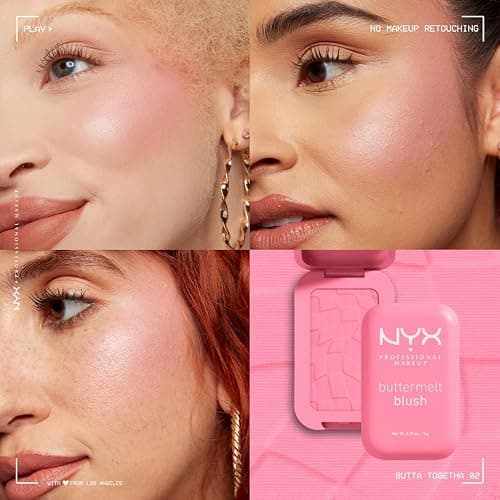 NYX PROFESSIONAL MAKEUP Buttermelt Powder Blush, Fade and Transfer-Resistant Blush, Up to 12HR Make Up Wear, Vegan Formula - Butta Together - 02 Butta Together - 0.17 Ounce (Pack of 1) thumbnail 6