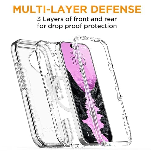 AICase for iPhone 17 Case Clear with Magsafe Heavy Duty Drop Protection Full Body Rugged Shockproof/Dust Proof Triple Layer Transparent Military Protective Tough Durable for iPhone 17 6.3"_1 thumbnail 2