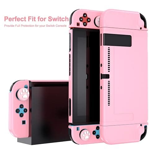 Younik Switch Accessories Bundle, 17 in 1 Pink Switch Accessories Kit for Girls Include Switch Carrying Case, Adjustable Stand, Protective Case for Switch Console & J-Con Pink thumbnail 8