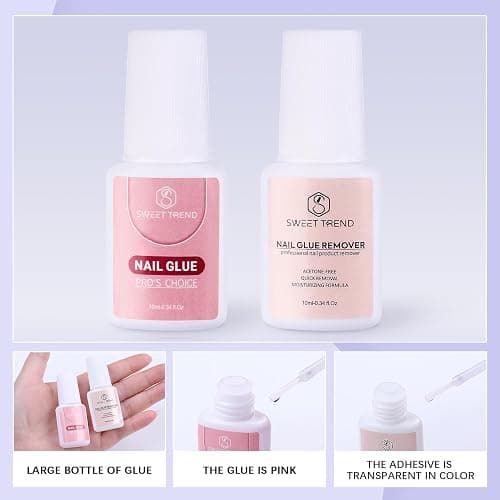Short Fake Nail Tips Almond: 600Pcs Full Cover Nail Tips for Acrylic Nails Nail Extension Kit with Nail Glue Remover & Glue Acrylic False Nail Clippers Clear Nails Tip Art for Beginners DIY thumbnail 4