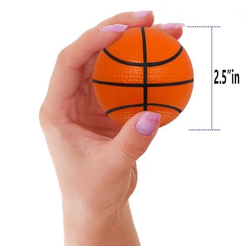 Mini Basketball Stress Balls 12 Pcs Pack | 2.5” Inch Mini Basketballs for Kids | Small Basketball Party Decoration | Party Favors, Small Soft Foam Basketballs | Basketball Party Goodie Toy By Anapoliz thumbnail 2