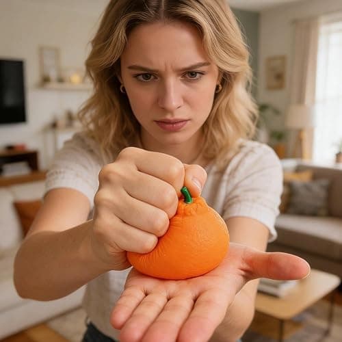Tangerine Giant Squish-ies, Fruit Squish Stress Balls, Stress Relief Soft Simulation Orange Fruit Squeez-e, Novelty Fidget Sensory Food Fun Stretchy Desk to-ys, Easter Basket Stuffers Gift (5cm) thumbnail 2
