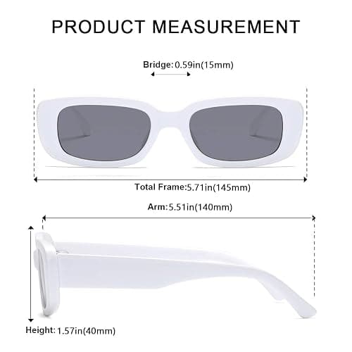 aisswzber Vintage Rectangle Sunglasses for Women Men 90s Fashion Narrow Square Frame Eyewear UV400 Protection thumbnail 5