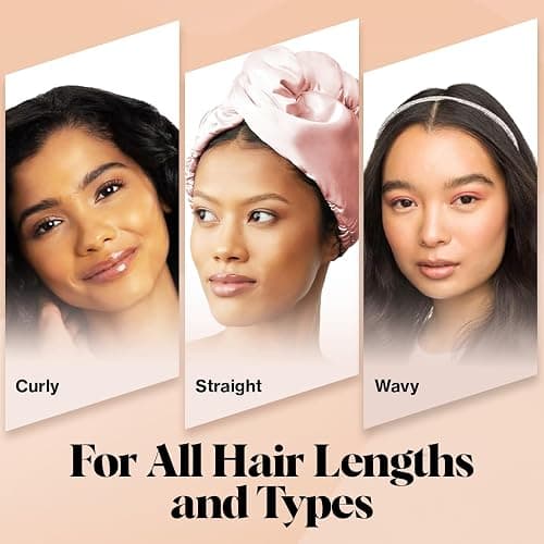 Kitsch Satin Microfiber Hair Towel Wrap for Women - Super Absorbent, Quick Dry, Anti-Frizz - for Long and Short Hairs, Turbans for Women, Wet and Curly Hair Wrap - Blush - Blush thumbnail 6