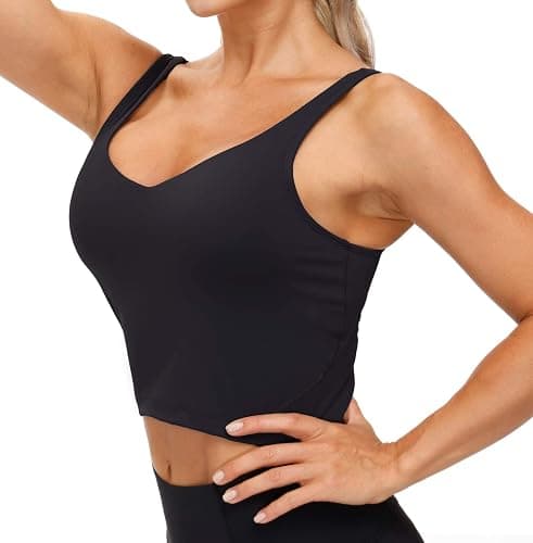 THE GYM PEOPLE Womens' Sports Bra Longline Wirefree Padded with Medium Support thumbnail 4