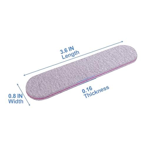 Nail Files (100 Pack), 3.6 Inches Emery Board Nail Files for Acrylic and Natural Nails, 100/180 Grit Small Double Sided Fingernail Filer Bulk Mini Professional Finger Nail Filer Manicure Set Gray thumbnail 3
