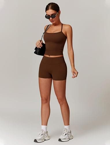 QBGJTD Two Piece Workout Sets For Women Tank Top Matching High Waist Booty Lifting Shorts Gym Yoga Active Wear Outfits thumbnail 5