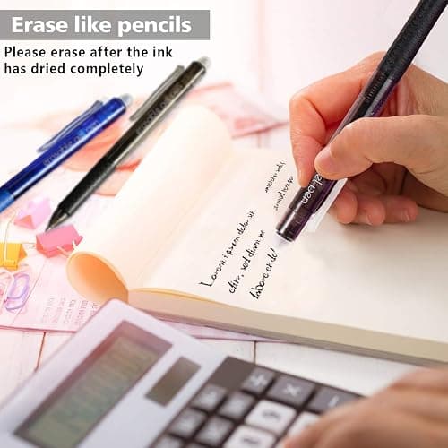 Erasable Gel Pens, 15 Pack Retractable Erasable Pens Clicker, Fine Point, Make Mistakes Disappear, 8 Black 7 Blue Inks for Writing Planner and Crossword Puzzles… thumbnail 5