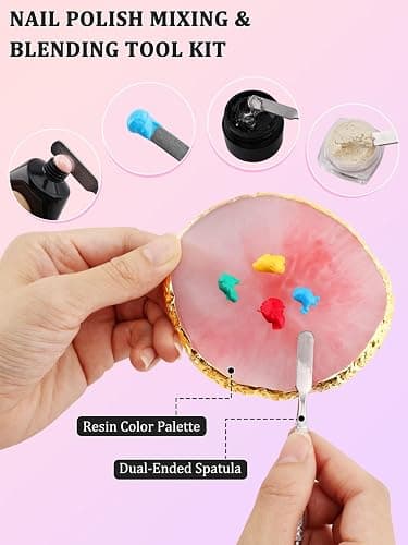 YOOVR Nail Art Design Tools, Nail Stand Holder for Painting Nails, Nail Art Brushes, Nail Dotting Sculpting Gel Tool, French Tip Tool Liner Brushes, Nail Art Palette Spatula, Nail Stuff for Nail Techs thumbnail 7