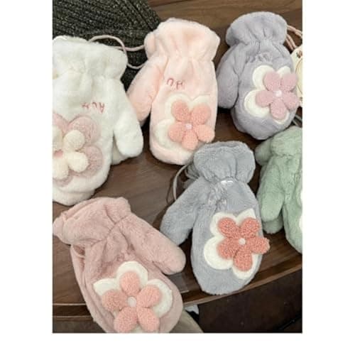SENCODA Floral Women's Gloves Mittens Cute Kawaii Fuzzy Warm thumbnail 3