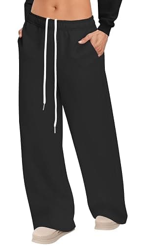 JEKAOYI Womens Sweatpants Wide Leg Drawstring Workout Casual Baggy Pants High Waist with Pockets - Image 1