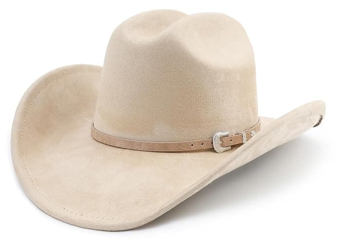 Melesh Big Cowboy Hat for Women Men Wide Brim Cowgirls Beach Cattleman Western Cowboys Hat - Image 1