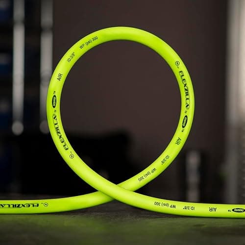 Flexzilla Air Hose, 3/8 in. x 50 ft., 1/4 in. MNPT Fittings, Heavy Duty, Lightweight, Hybrid, ZillaGreen - HFZ3850YW2 thumbnail 6