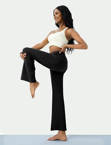 DLOODA Womens Wide Leg Yoga Pants Casual Work Dress Pants Lounge Sweatpants High Waist Comfy Loose Trousers with Pockets thumbnail 6
