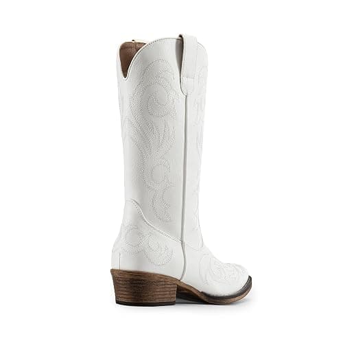 DREAM PAIRS Women's Cowboy Cowgirl Mid Calf Boots | Square Toe Chunky Heel Embroidery Stitched Western Boots,Suitable for Everyday Outfits and Music Festivals thumbnail 6