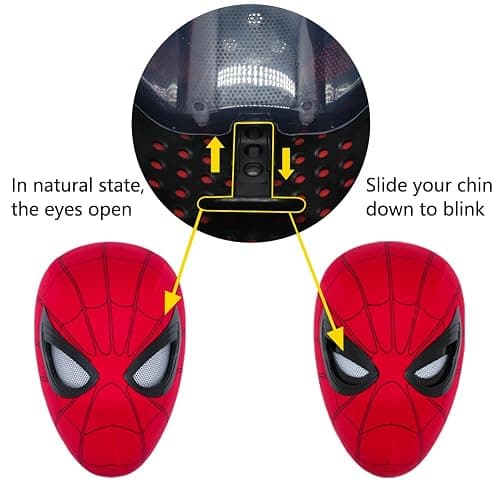 Spider Hero Mechanical Eyes Homecoming Mask - Super Hero Full Mask Moving Lenses Cosplay Wearable Prop thumbnail 2