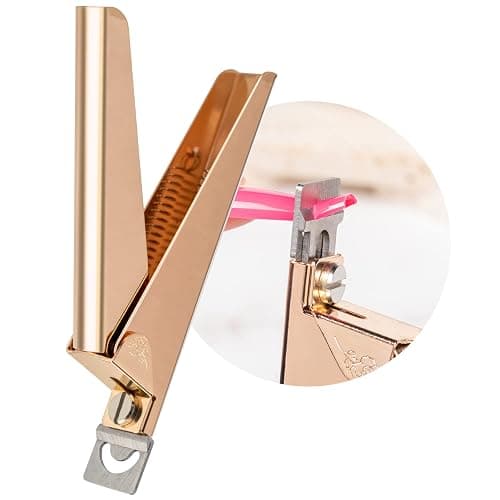 Nail Clippers for Acrylic Nails, Gold Premium Stainless Steel Fake False Acrylic Nail Cutter, Sharp Blade Nail Manicure Nail Tips Clipper for Salon Home DIY Nail Art Beauty Design by GA&EN - Image 1