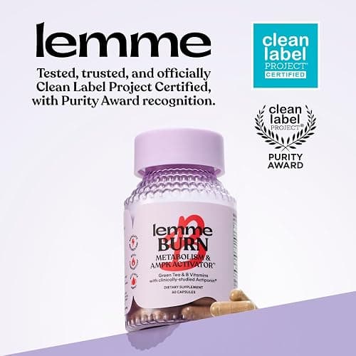 Lemme Burn - Metabolism, Belly Fat Burning + AMPK Activating Supplement for Men & Women w/Clinically Studied Actiponin Gynostemma, Green Tea Extract, Vitamins B6 & B12 - Gluten Free, 60 Count thumbnail 5