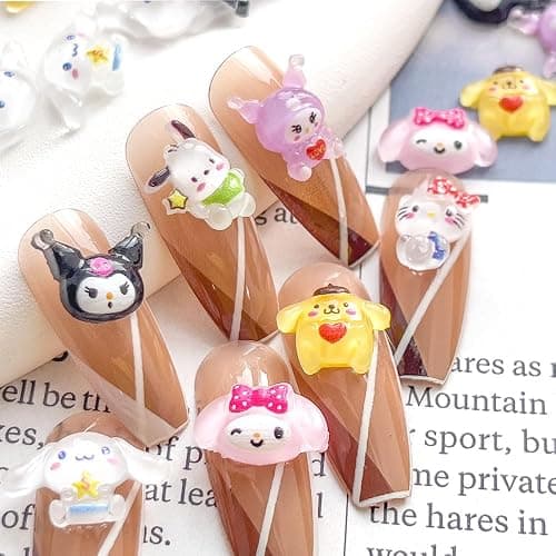 Akutoer 70PCS Kawaii Nail Art Charms 3D Cute Cat Resin Jelly Gummy Sweet Candy Slime Making Ornament Nail Decoration Accessories for DIY thumbnail 2