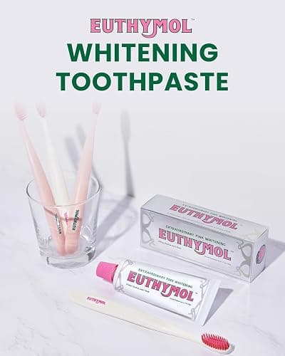Euthymol Original Whitening Toothpaste 75ml (1) – Made in Korea – 9.6X Whiter Teeth – Double Action – Fluoride & Vitamin E – Fights Cavities & Gingivitis – Non-GMO, Gluten-Free, Recyclable Packaging thumbnail 3