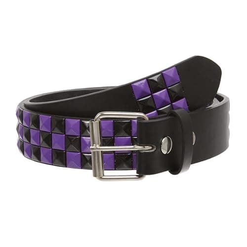 Snap On 1 1/2"-38mm Checkerboard Punk Rock Studded Belt - Image 1