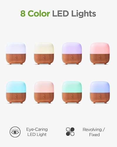 InnoGear 150ml Essential Oil Diffuser, Premium 5-in-1 Diffusers for Home Scent 8 LED Color Aromatherapy Diffuser Air Desk Mini Humidifier Small Vaporizer Aroma Diffuser for Computer Laptop Room Office thumbnail 6