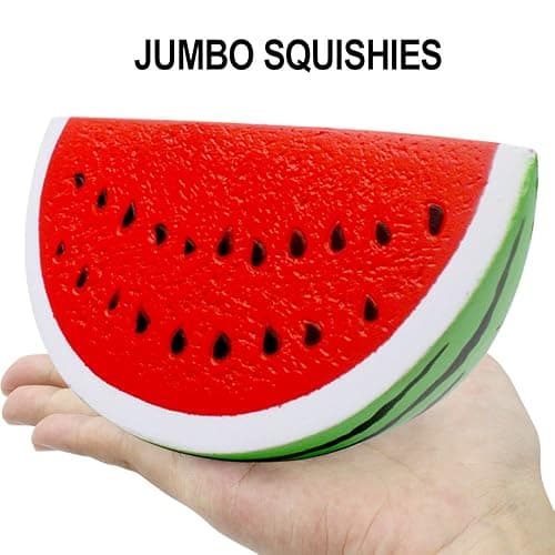 6PCS Jumbo Squishies Slow Rising Strawberry Peach Banana Lemon Watermelon Pineapple Charms Fruit Squishies Cream Scented Stress Relief Kawaii Toys for Kids and Adults thumbnail 4