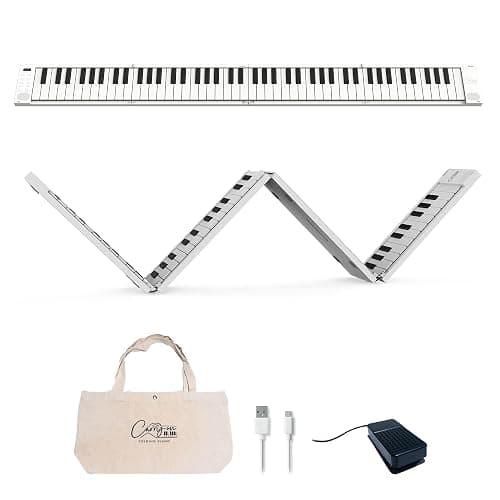 Blackstar Carry-on White 88 Keys USB MIDI Controller for Portable Folding Digital Piano with Rechargeable Battery - Image 1