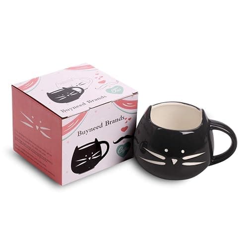 BUYNEED Funny Cute Ceramic Animal Cat Coffee Mug 12 oz Cat Lovers Kitty Tea Mugs Gifts for Women Girls Kids thumbnail 3