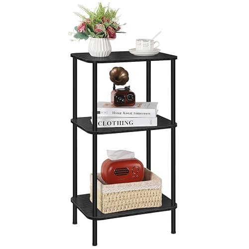 BTY Tall Side Table 3 Tier End Table, 30 Inch H Small End Table with Storage Shelves, Tall Nightstand for Small Spaces Living Room, Bedroom, Home Office,3 Tier Slim Telephone Table - Image 1