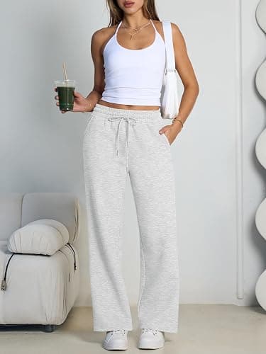 Trendy Queen Womens Wide Leg Fleece Lined Sweatpants Winter Baggy Lounge Travel Pants Fashion Outfits 2025 Joggers Clothes thumbnail 6