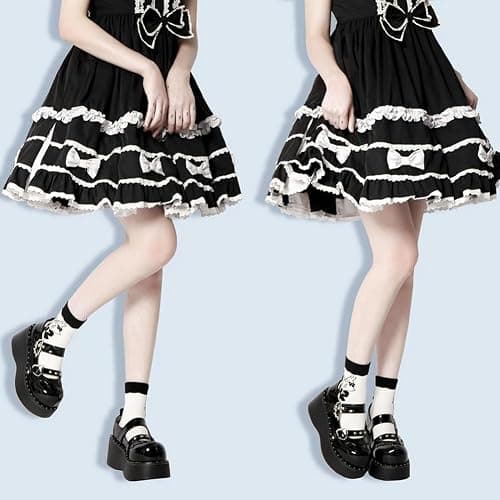 Parisuit Womens Lolita Platform Goth Shoes Mary Jane Wedge Heels Pumps Ankle Strap Round Toe Punk Cosplay Shoes thumbnail 4