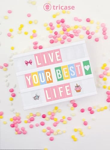 Pink Cinema Light Box with 312 Letters, Emojis & 3 Markers - Led Light Box Sign for Home & Pink Room Decor - Premium Light Up Letter Board - Best Gift Idea for Women & Girls on Christmas or Birthdays thumbnail 5