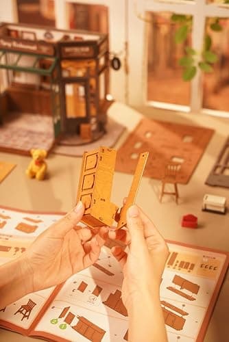 Rowood Miniature House Kits for Adults,Mother's Day DIY Mini House Building Kit,Wooden Dollhouse Kit with LED for Adults Beginners as Birthday (Tipsy Restaurant) thumbnail 5