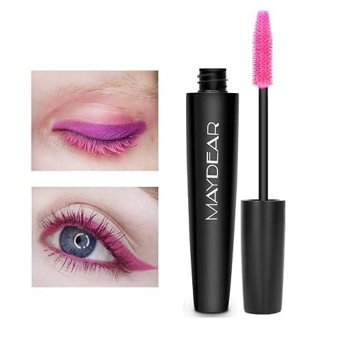 Maydear Pink Mascara for Eyelashes, Waterproof Colored Mascara Long Lasting Smudgeproof Colorful Mascara for Women Fast Dry Lengthening Eye Makeup Party Stage Use - Rose thumbnail 2