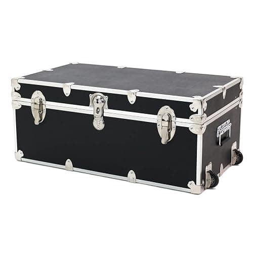 Rhino Trunk & Case Large Essential Trunk With Wheels 32”x18”x14”, 1000+ lbs Capacity - Many Colors. Strong, USA Made Summer Camp Footlocker, and Secure College Dorm Storage Chest - Image 1