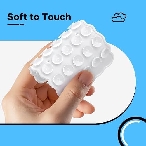 Silicone Suction Cup Phone Mount Double-Sided, Sticky Grip Suction Phone Case Mount for iPhone & Android, Hands-Free Phone Accessories for Tiktok Videos & Selfies (Clear) thumbnail 7