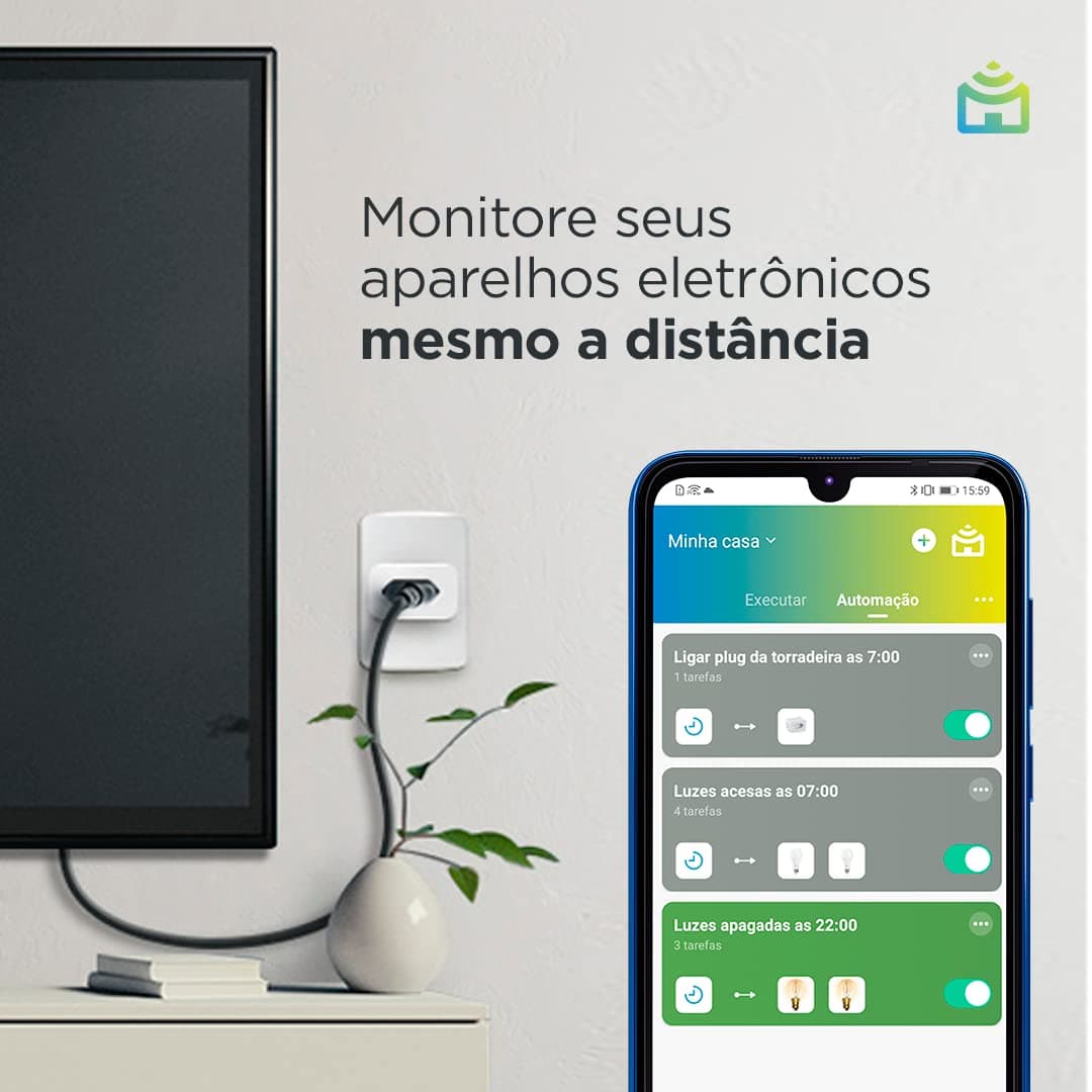 Kit Casa Eficiente Positivo Casa Inteligente, mais economia para sua casa conectada, contém 4 itens (2x Smart Plug Wi-Fi, 2x Smart Lâmpada Wi-Fi), Bivolt – Compatível com Alexa thumbnail 4