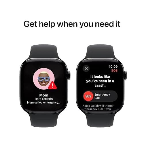 Apple Watch Series 10 [GPS + Cellular, 46mm] - Jet Black Aluminum Case with Black Sport Band, M/L (Renewed) thumbnail 6