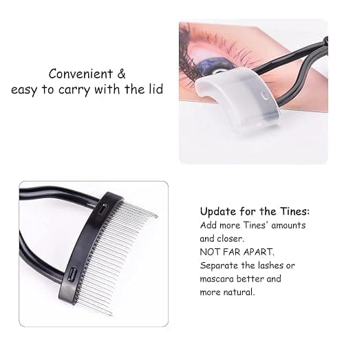 Eyelash Comb MSQ Eyelash Separator Mascara Applicator Eyelash Definer With Comb Cover Arc Designed Cosmetic Brushes Tool Black (1PCS) thumbnail 3