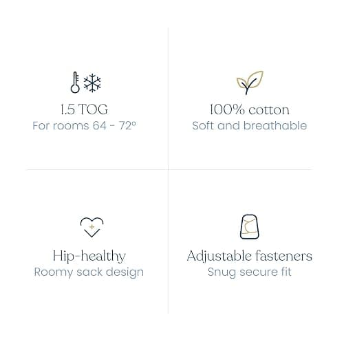 HALO 100% Cotton Sleepsack Swaddle, 3-Way Adjustable Wearable Blanket, TOG 1.5, Floral Vintage Stripe, Small, 3-6 Months thumbnail 6