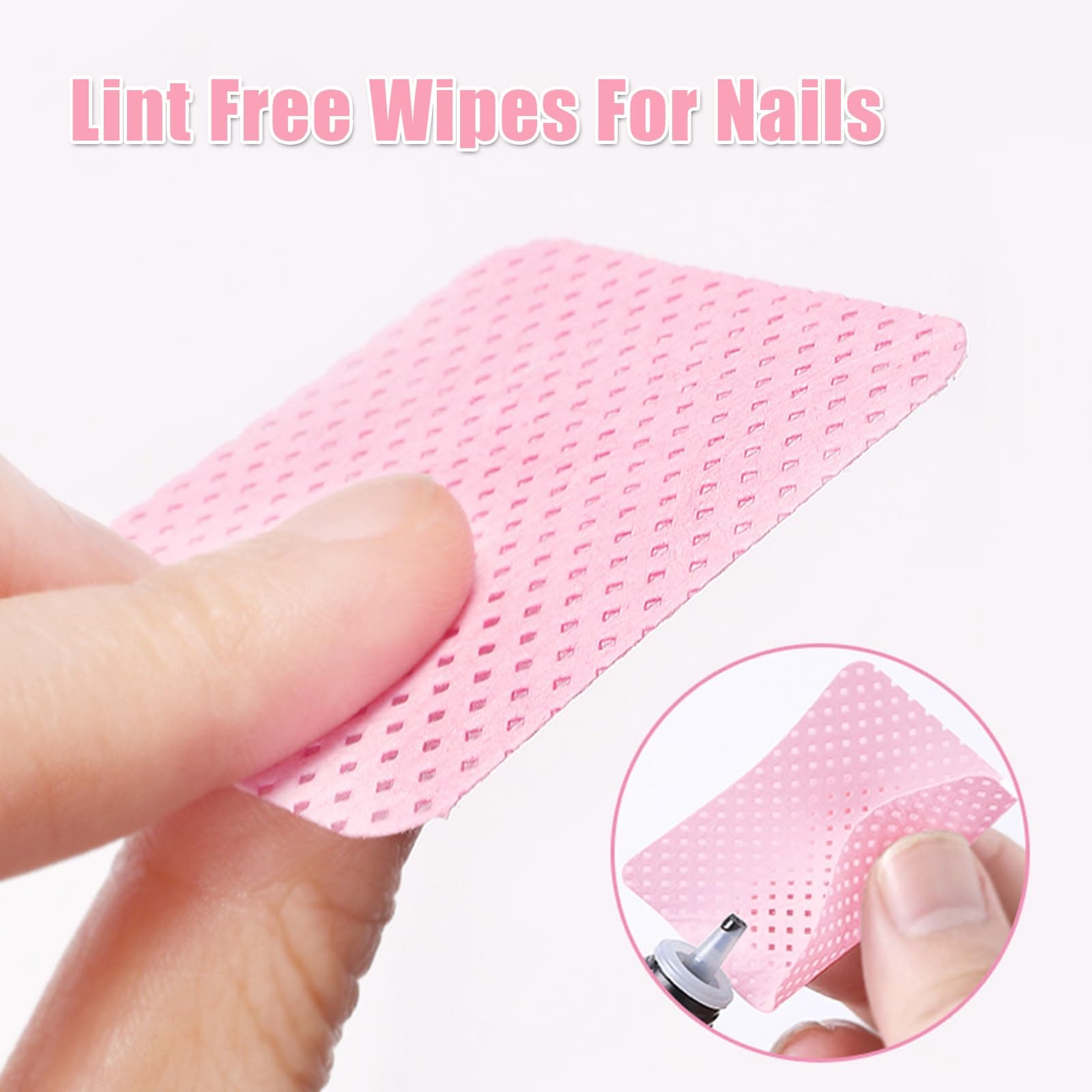 300 Lint Free Wipes for Gel Polish, UV Gel Polish, Absorbent Removal Wipes for Manicure and DIY Nail Art (Pink) thumbnail 3