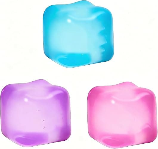 Premium Big Block Cube ,Ice Cube Squishies Toys,Durable, Slow-Rebound fingertip Exquisite Spherical ice Cube with boxGift-Ready (Blue) thumbnail 6