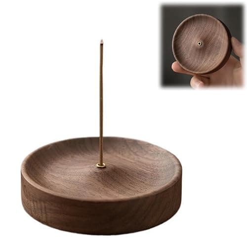 JHEELITE Porte Encens Baton en Bois, Support Brûleur Zen avec Cendres | Bois Massif Naturel, Design Rond Élégant, Pour Amateur Yoga Méditation, Salon Bureau et Cérémonie du Thé thumbnail 8