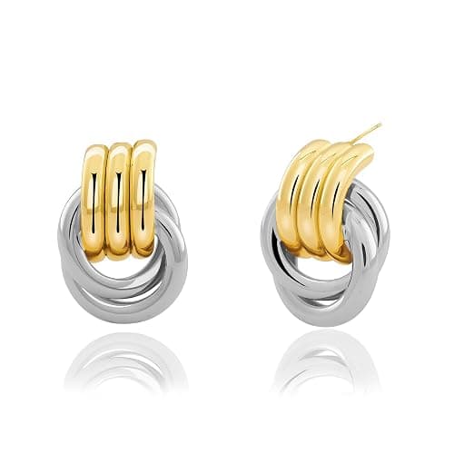 NIXMAX Chunky Gold Knot Earrings - Image 1