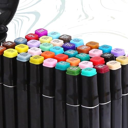 Hibtn 80-Colors Alcohol Graphic Sketch Twin Marker Pen, kids Children and Artist Permanent Sketch Manga Marker Pens Black thumbnail 8