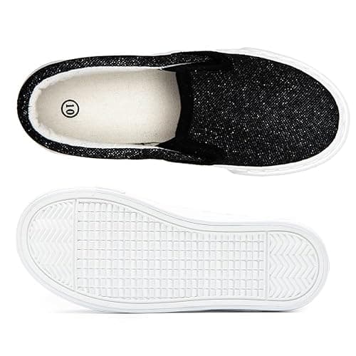 Toandon Toddler Girls Kids Sparkle Slip On Sneakers Loafers Age 2-10 thumbnail 6