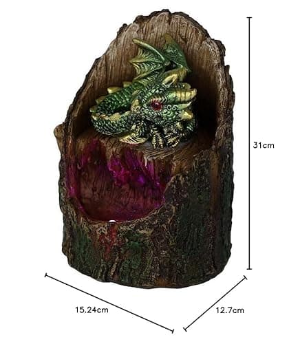 Nemesis Now Arboreal Hatchling Green Dragon in Tree Trunk Light Up Figurine, Red, 10.8cm, U5288S0 thumbnail 4
