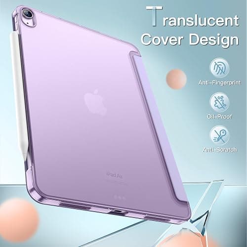 JETech Case for iPad Air 11" M4/M3/M2 & iPad Air 5/4, Light Purple | Cover for iPad Air 11" (2026-2024) & Air 5/4 10.9" (2022/2020), Translucent Back, Tri-Fold Stand, Auto Wake/Sleep thumbnail 4